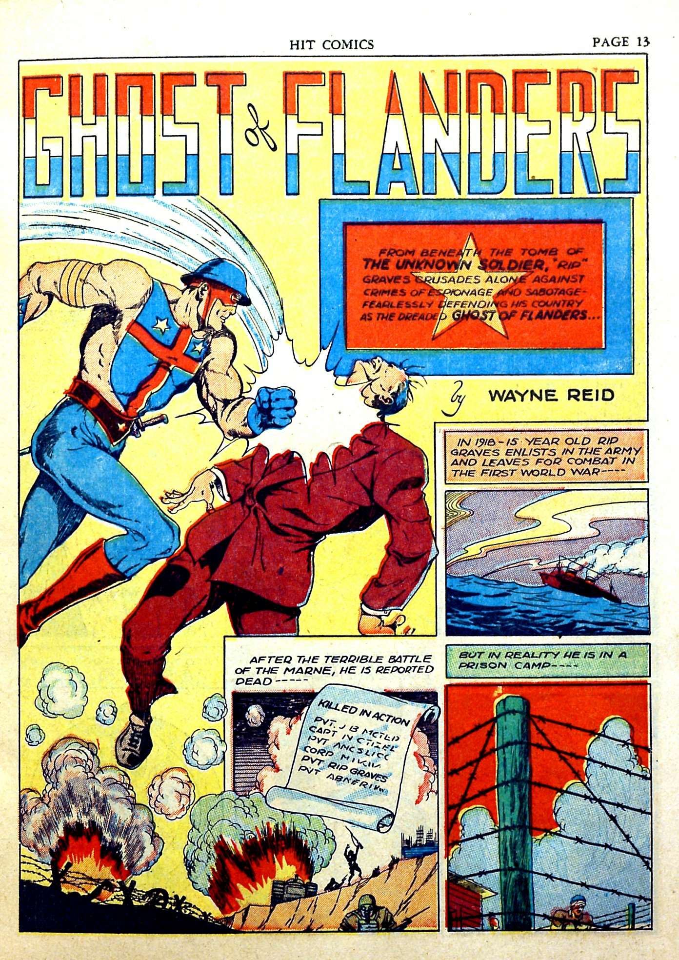 The Ghost of Flanders – Hit Comics #18, December 1941 | Steve ...